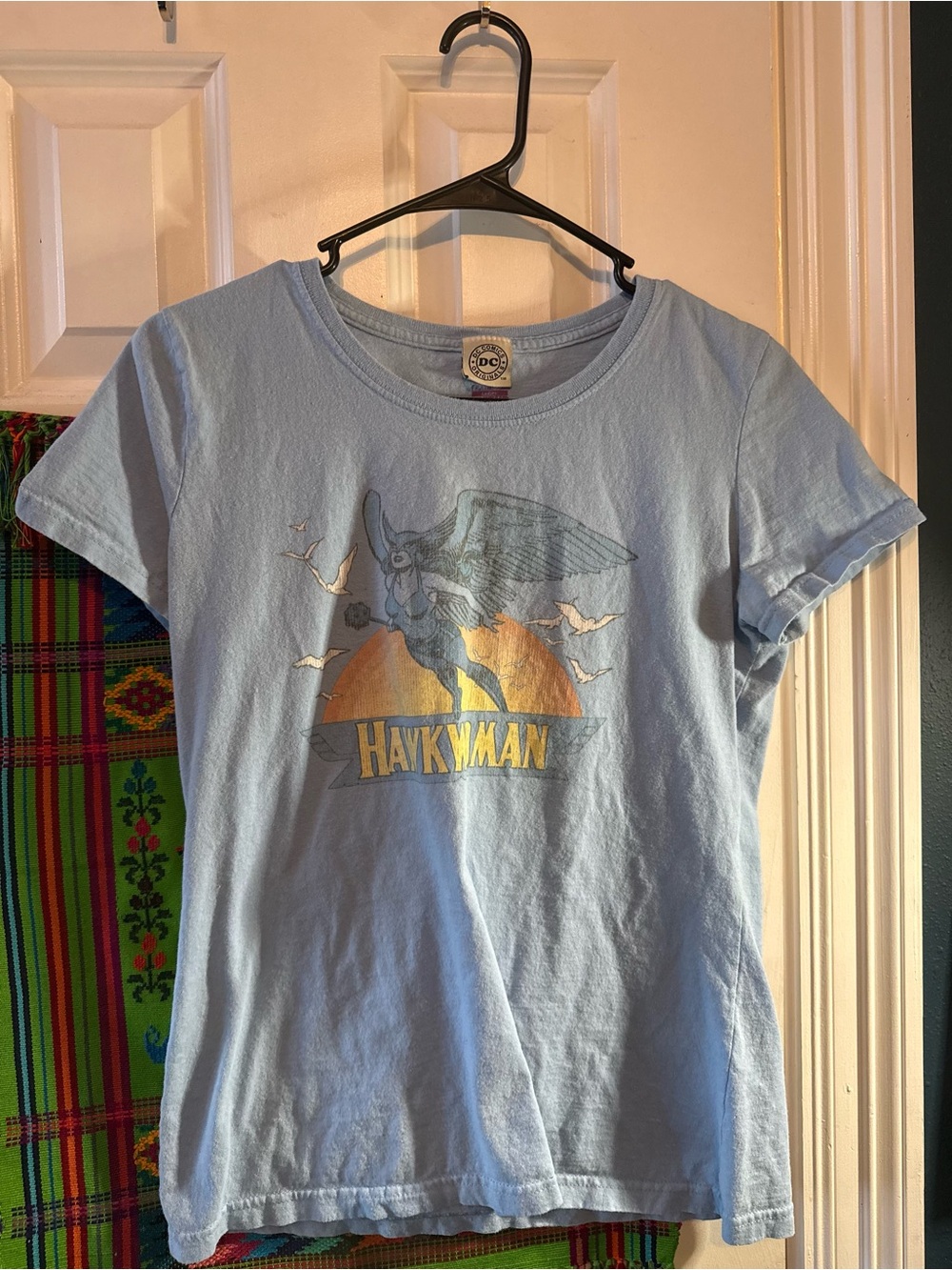 Hawkwoman Graphic Tee - Light Blue Ladies Shirt